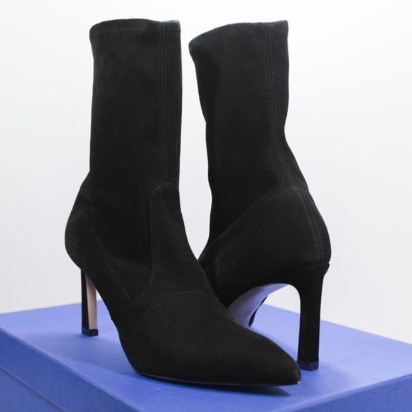 stuart weitzman rapture suede sock booties
